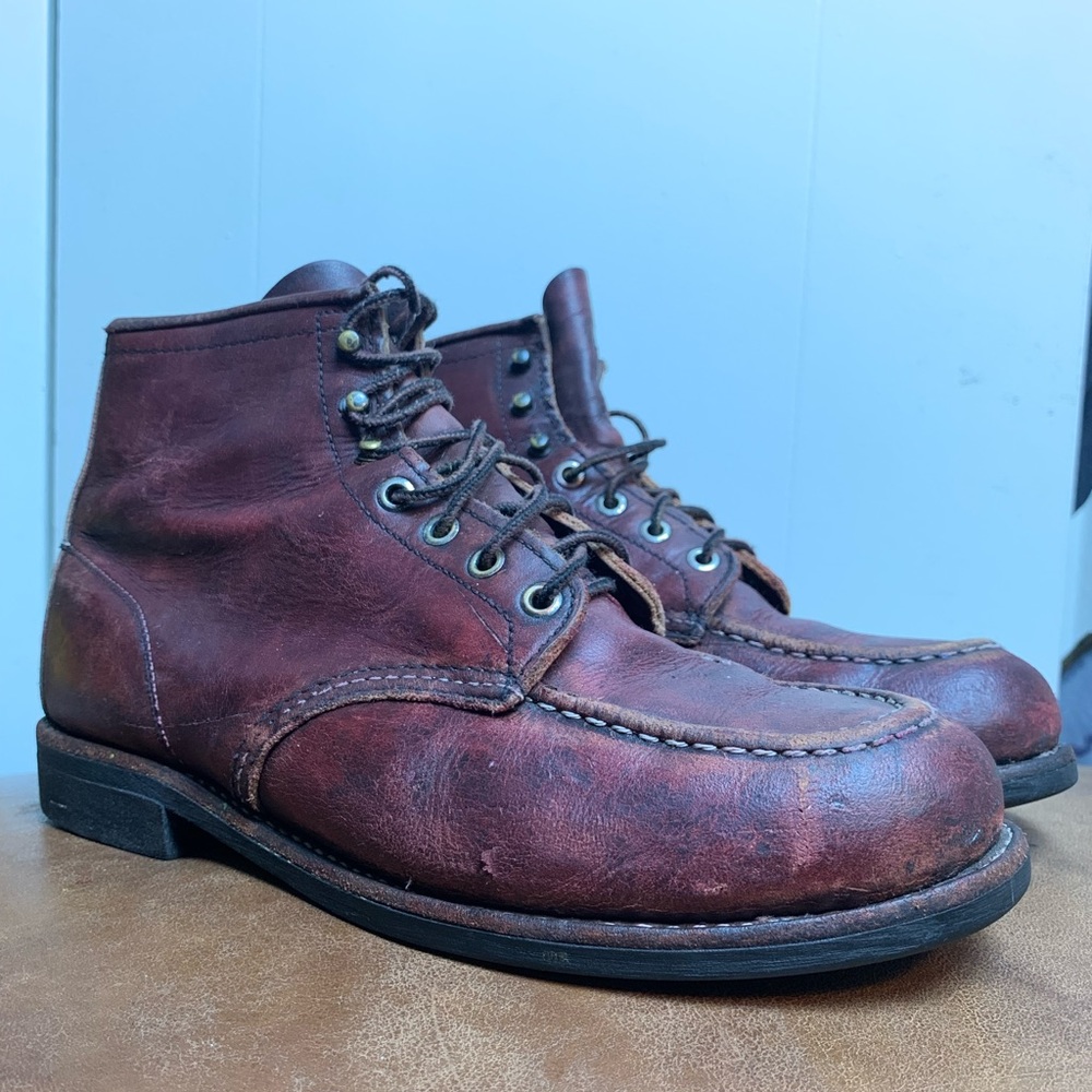 Red Wing Oxblood distressed.
